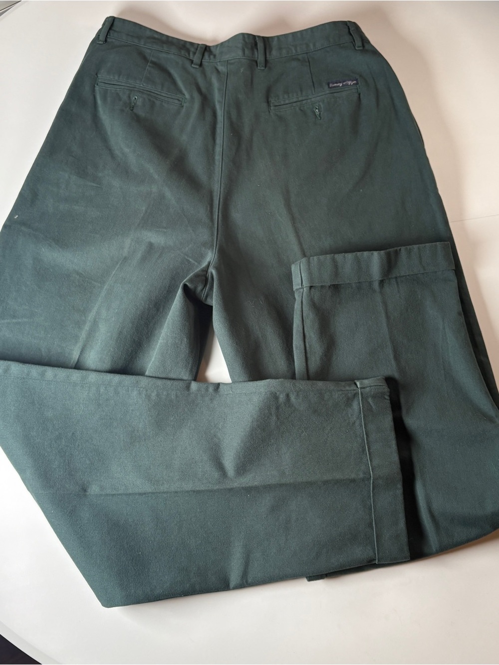 Vintage Forest Green Cotton Chinos Dark Academia Grandpa Core Trousers 36x32